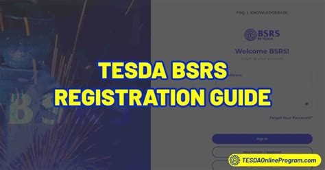 tesda rsbs|TESDA BSRS Guide: Biometric.